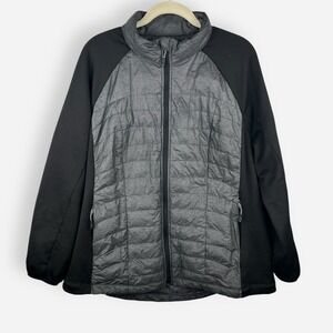 32 Degrees Weatherproof Puffer Jacket Coat Womens XXL Gray Black‎ Down Mock Neck